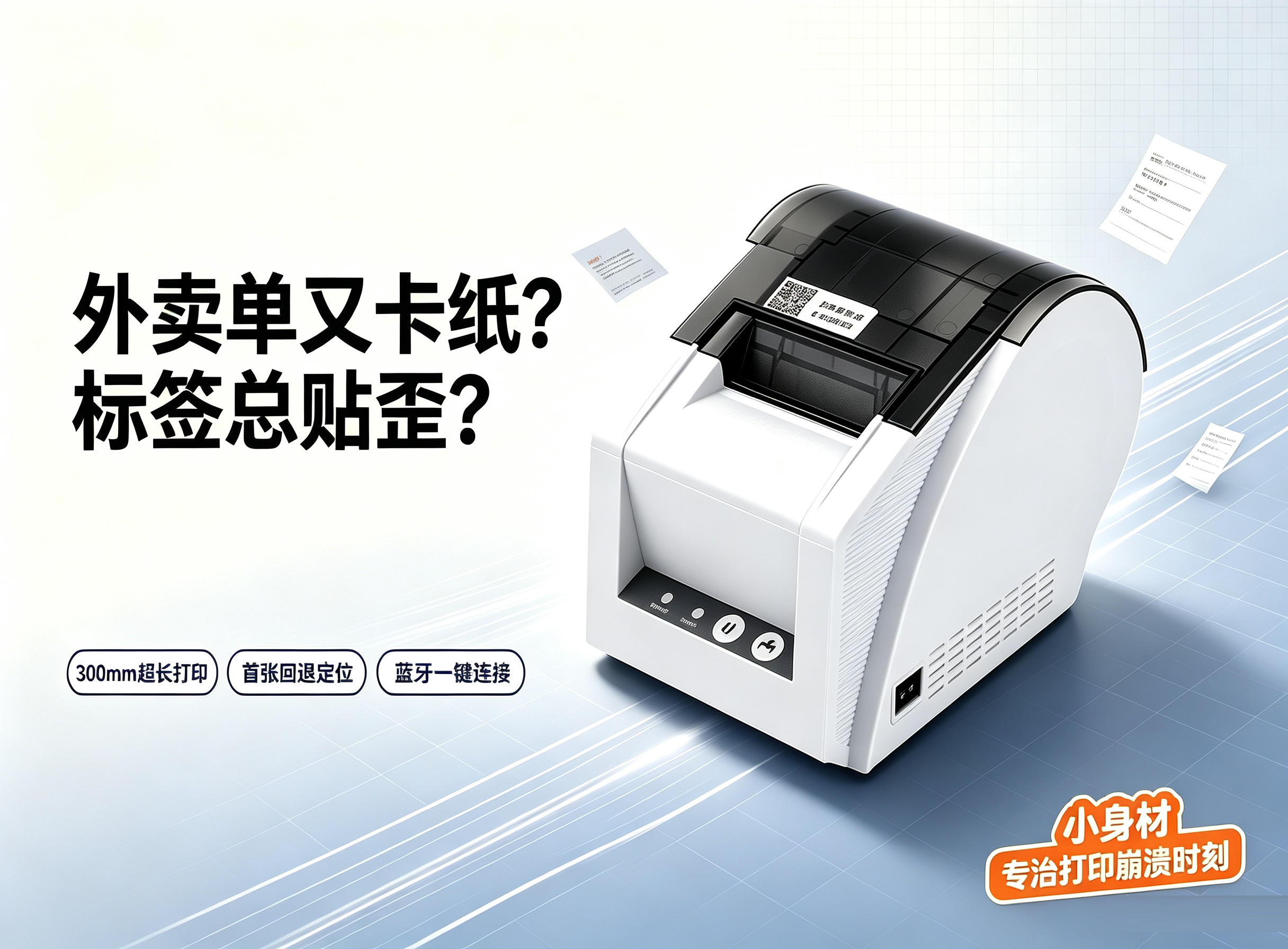 GP-2120TUA 2寸热敏标签打印机｜赋能餐饮门店高效应对爆单高峰